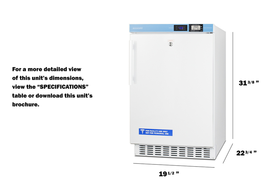 20" Wide Built-In Pharmacy All-Freezer, ADA Compliant ACF33LCAL