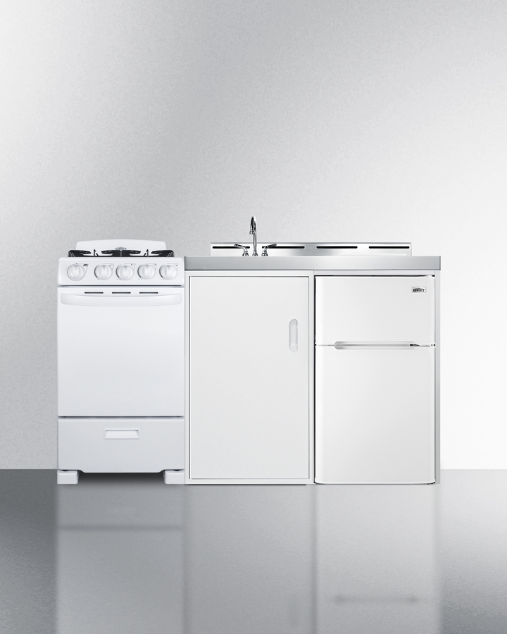60" Wide All-in-One Kitchenette with Gas Range ACK60GASW