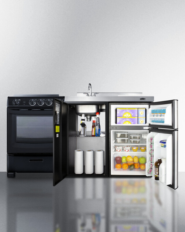 63" Wide All-in-One Kitchenette with Electric Range ACK63ELSTB
