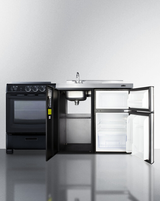 63" Wide All-in-One Kitchenette with Electric Range ACK63ELSTB