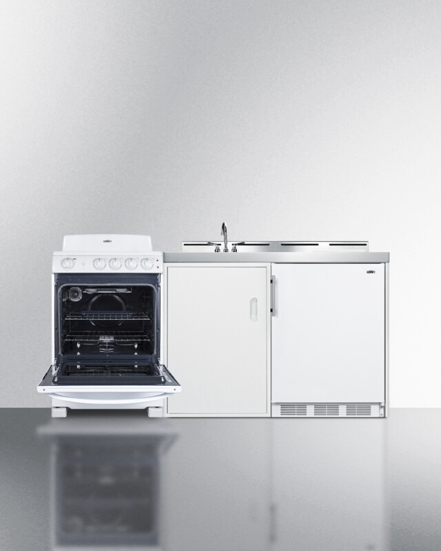 72" Wide All-in-One Kitchenette with Electric Coil Range ACK72COILW