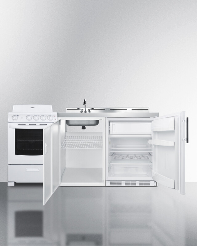 72" Wide All-in-One Kitchenette with Electric Coil Range ACK72COILW