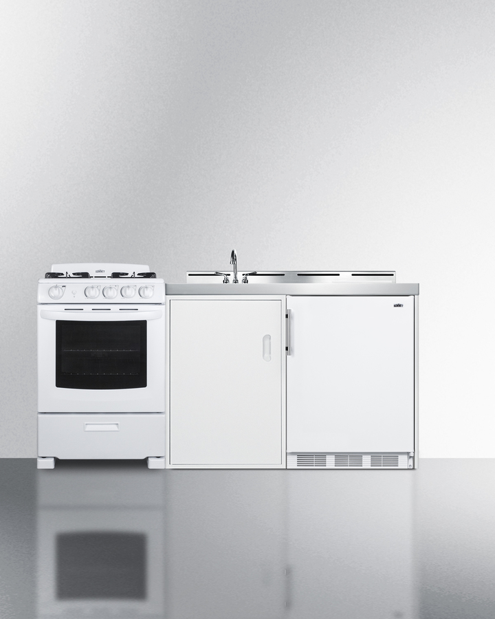 72" Wide All-in-One Kitchenette with Gas Range ACK72GASW