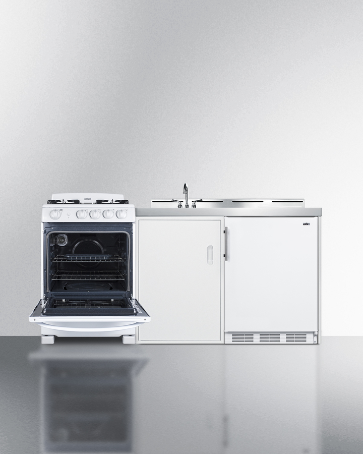 72" Wide All-in-One Kitchenette with Gas Range ACK72GASW