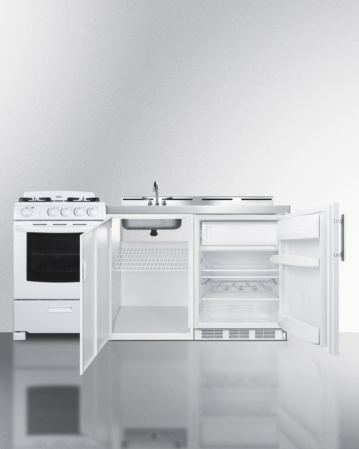 72" Wide All-in-One Kitchenette with Gas Range ACK72GASW