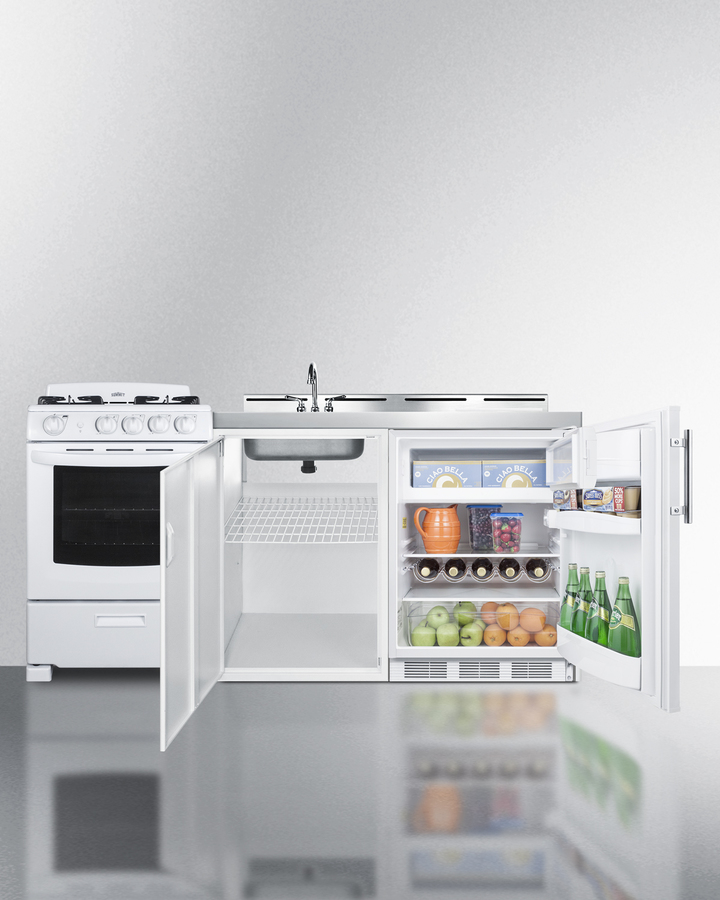 72" Wide All-in-One Kitchenette with Gas Range ACK72GASW
