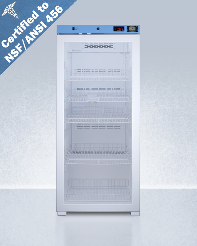 24" Wide Upright Medical Refrigerator, Certified to NSF/ANSI 456 Vaccine Storage Standard ACR1012GNSF456LHD