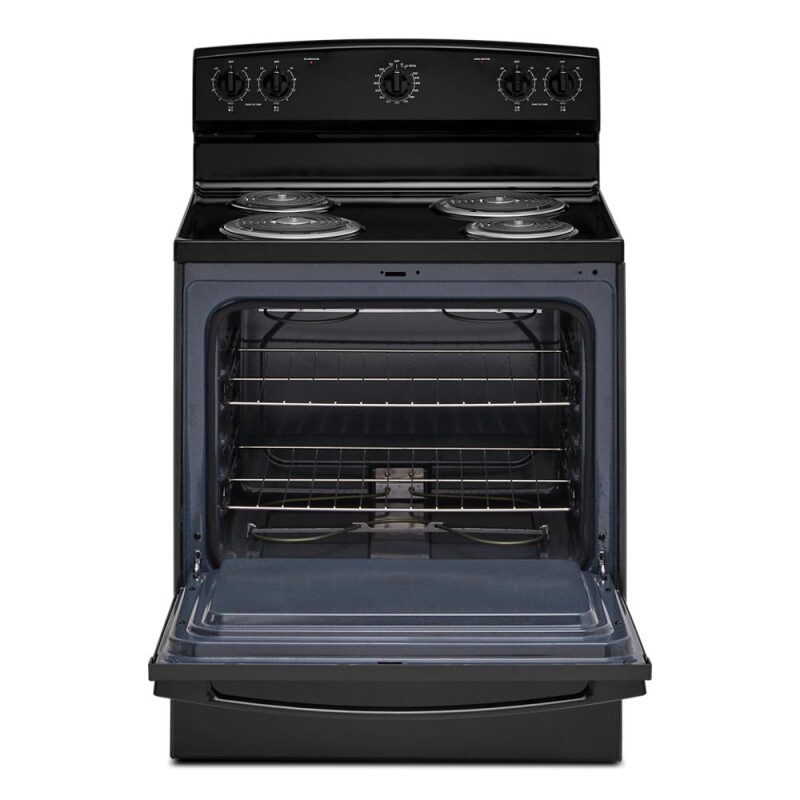 Amana 30-inch Electric Range with Easy-Clean Glass Door Black ACR4203MNB Picture 1