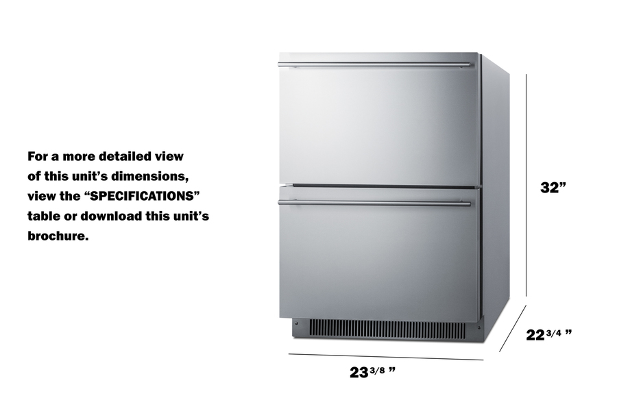 24" Wide 2-Drawer All-Freezer, ADA Compliant view 12