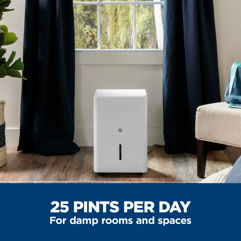 25 Pint Portable Dehumidifier with Smart Dry for Damp Spaces view 4
