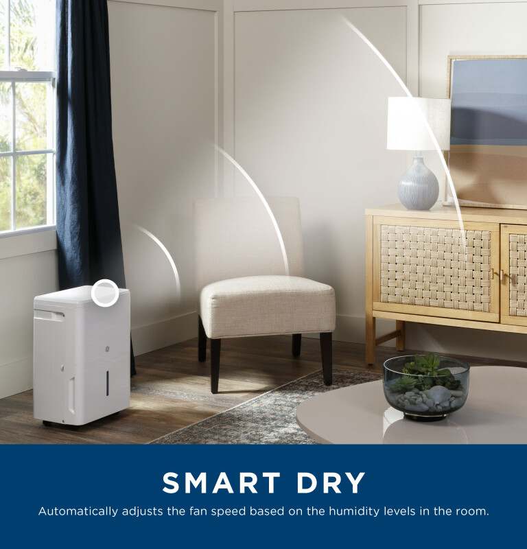 50 Pint Portable Dehumidifier with Smart Dry for Wet Spaces view 6