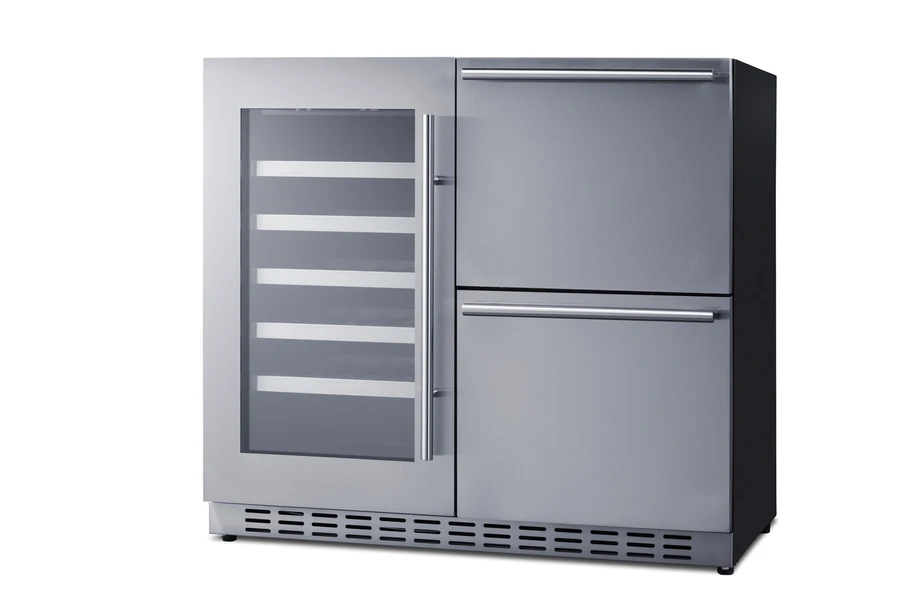 36" Wide Combination Wine Cellar & 2-Drawer Refrigerator, ADA Compliant ADRWC36