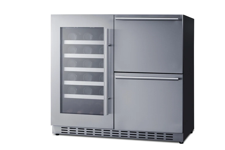 36" Wide Combination Wine Cellar & 2-Drawer Refrigerator, ADA Compliant ADRWC36