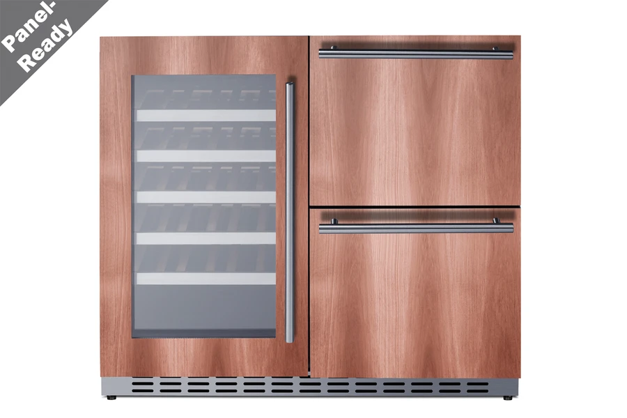 36" Wide Combination Wine Cellar & 2-Drawer Refrigerator , ADA Compliant (Panel Not Included) ADRWC36PNR