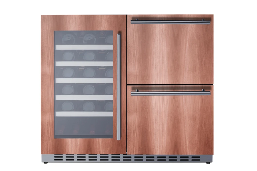 36" Wide Combination Wine Cellar & 2-Drawer Refrigerator , ADA Compliant (Panel Not Included) ADRWC36PNR