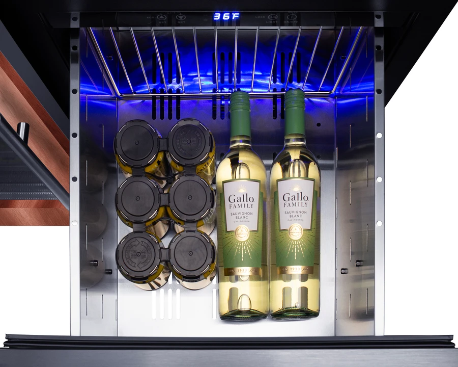 36" Wide Combination Wine Cellar & 2-Drawer Refrigerator , ADA Compliant (Panel Not Included) ADRWC36PNR