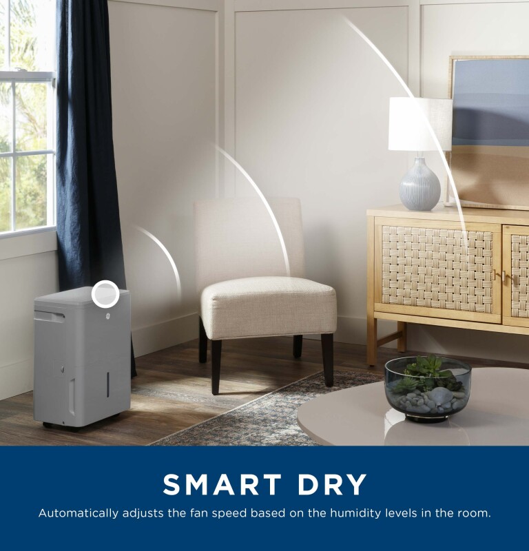 50 Pint Portable Dehumidifier with Smart Dry for Wet Spaces ADYR50LC