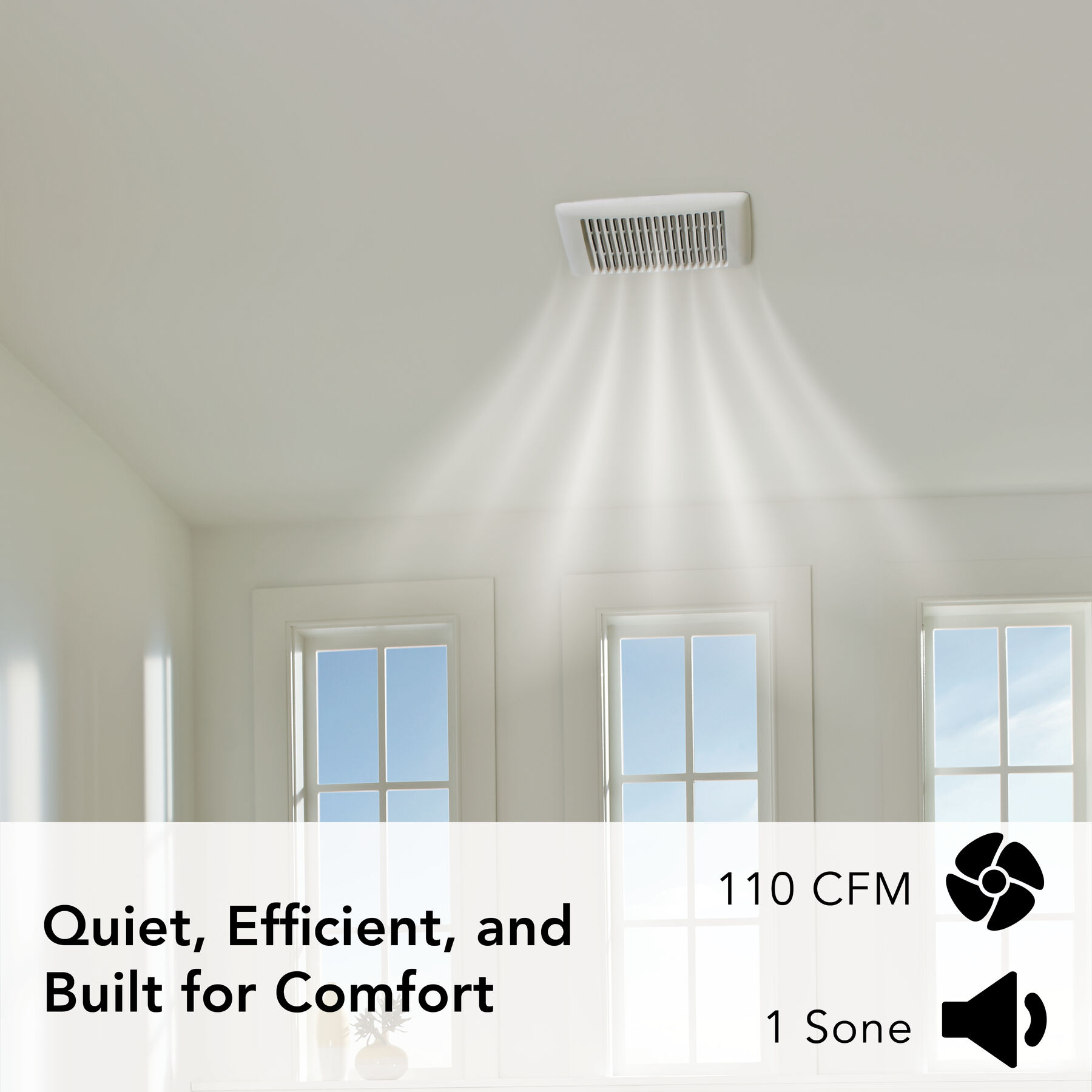Flex Series 110 CFM 1.0 Sones Humidity Sensing Ventilation Fan AE110S