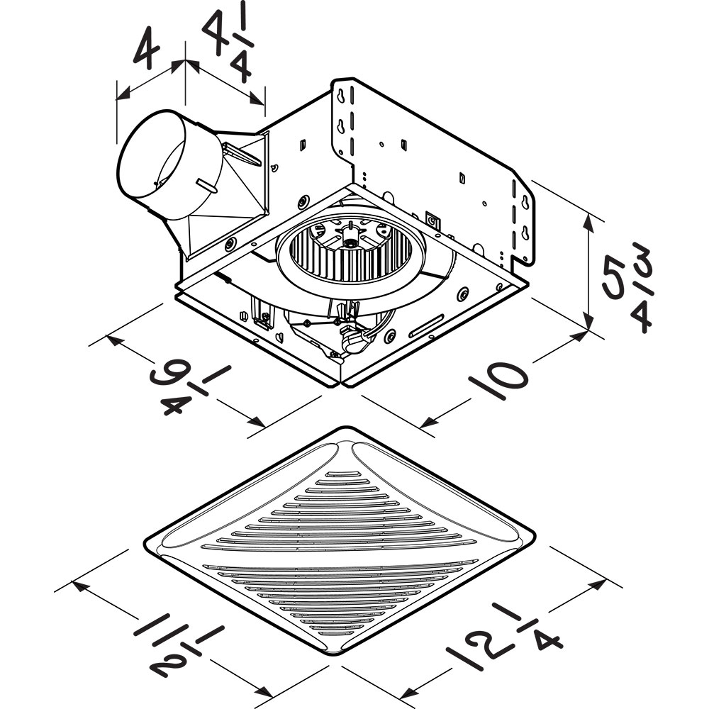 Humidity Sensing Bathroom Exhaust Fan, 50-110 CFM AE50110DCS