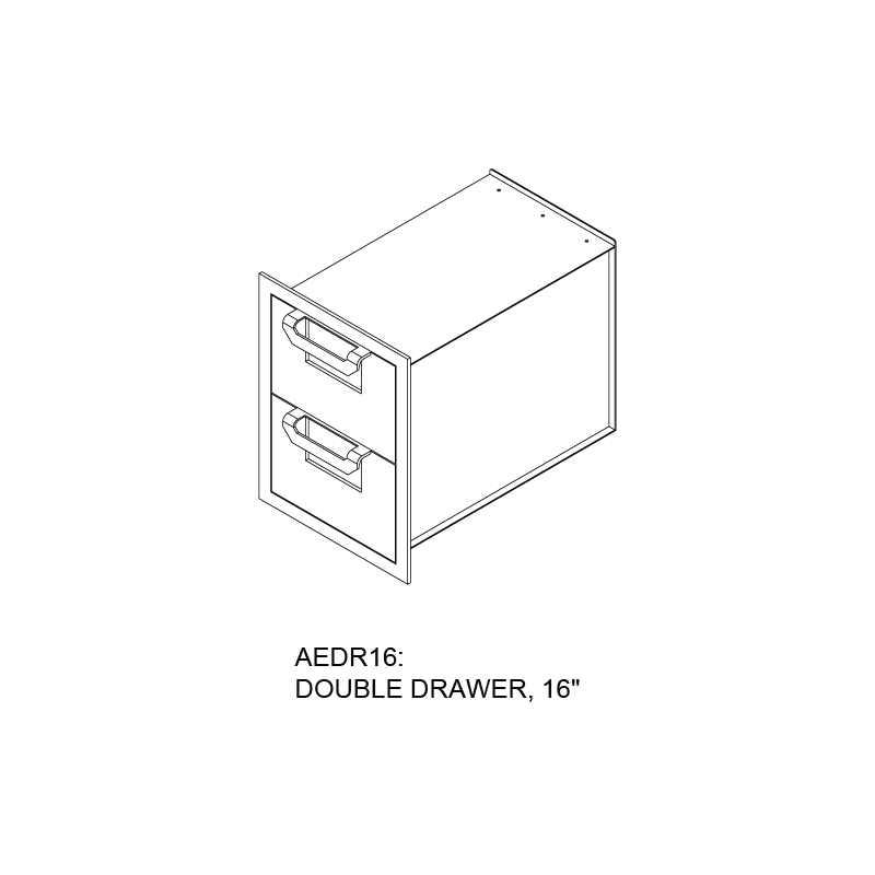 16″ Aspire Double Drawers AEDR16DB