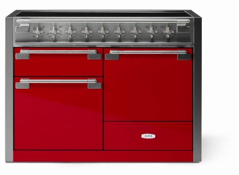 Elise 48" Induction Range with Antique Brass Trim AEL481INABPCR