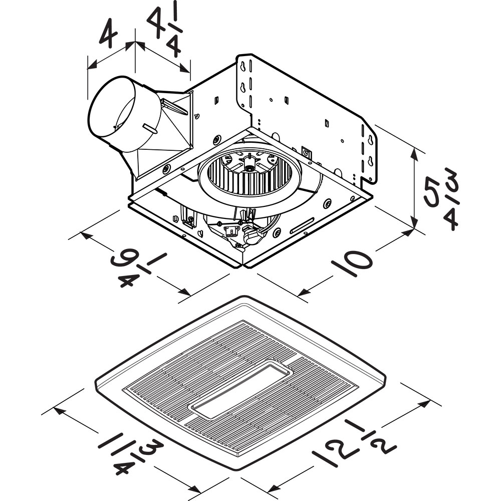 NuTone Flex Series 110 CFM 1.0 Sones Ventilation Fan Light AEN110L, product image 6 of 6
