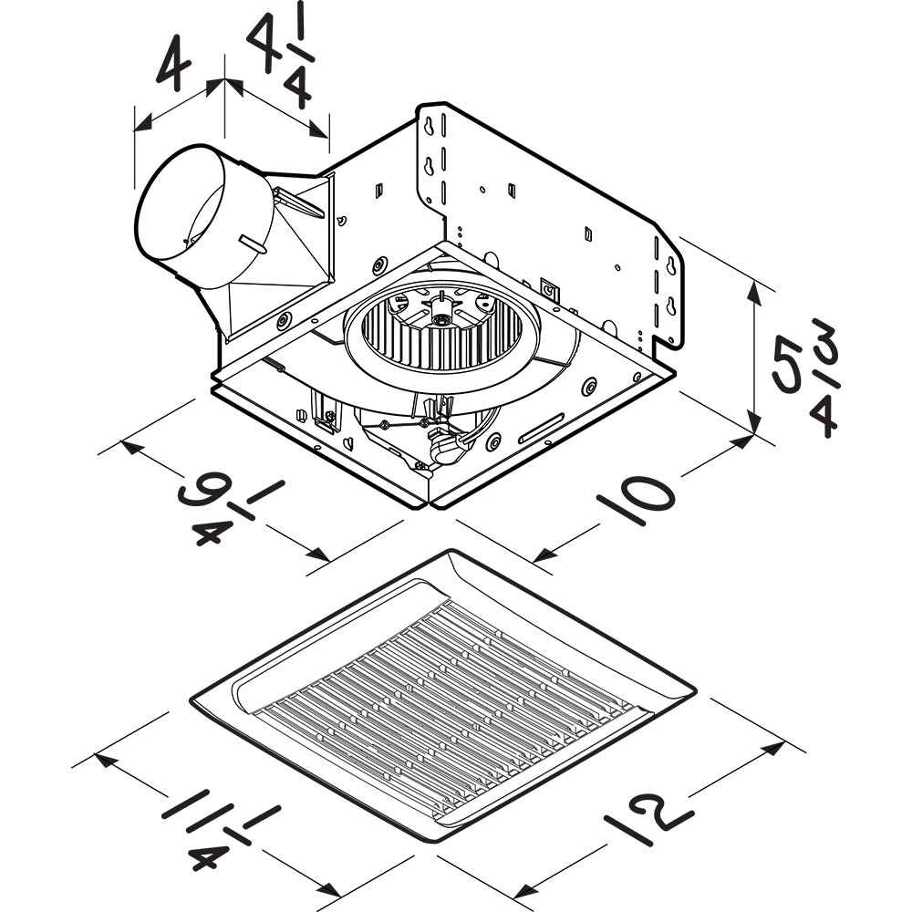 NuTone Flex Series 50 CFM 0.5 Sones Ventilation Fan AEN50, product image 6 of 7