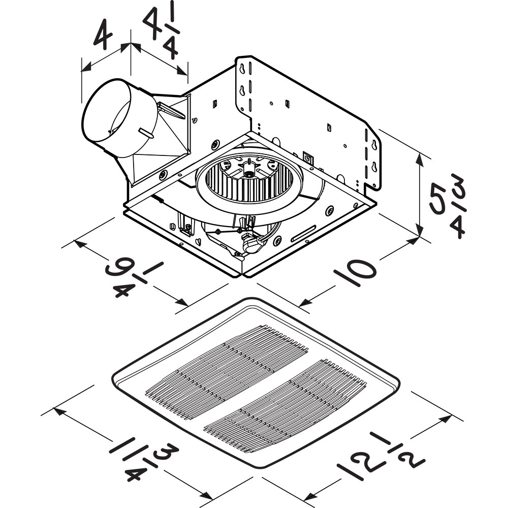 Roomside Series 110 CFM 1.0 Sones Ventilation Fan AER110