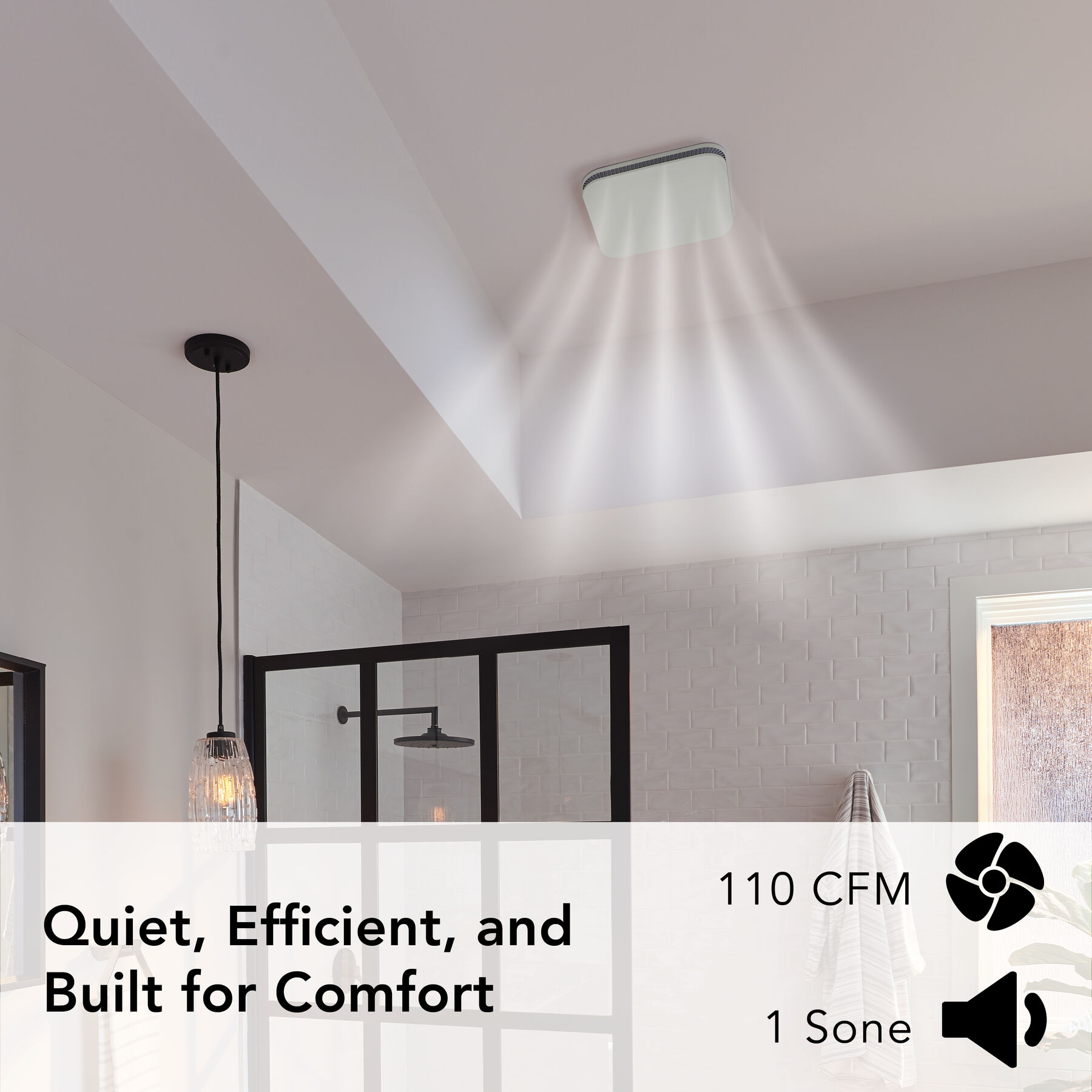 110 CFM Bathroom Exhaust Fan with CleanCover Grille view 3
