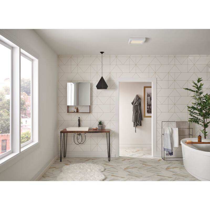Roomside Series 110 CFM 1.5 Sones Decorative Ventilation Fan Light with Trim AER110LTW