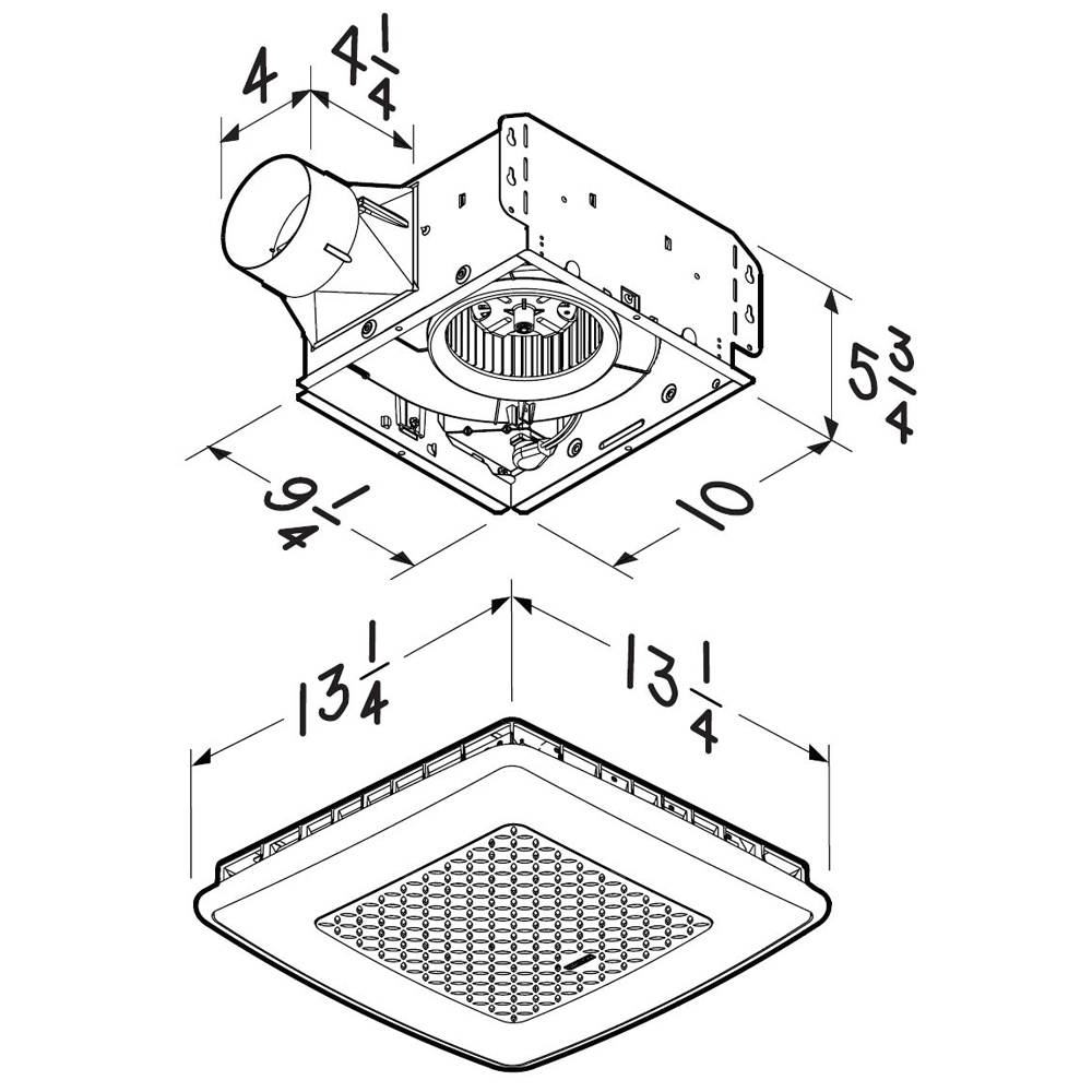 ChromaComfort Multi-Color LED Ventilation Fan, 110 CFM AER110RGBL