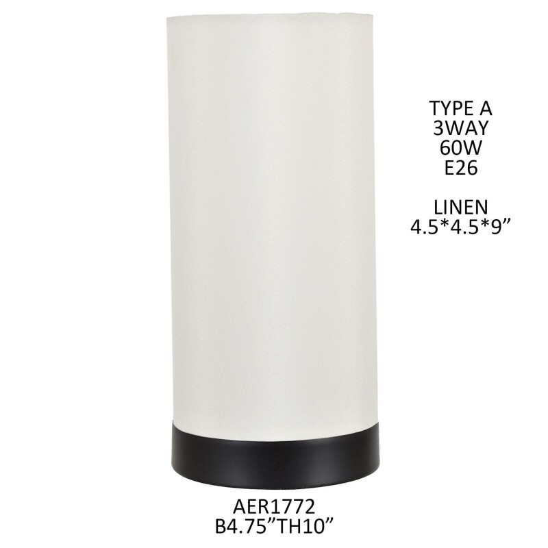 10IN TABLE LAMP, 4PC PK/ 0.74' AER1772