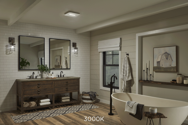 80 CFM Bathroom Exhaust Fan with CCT LED Light CleanCover Grille AER80CCTK