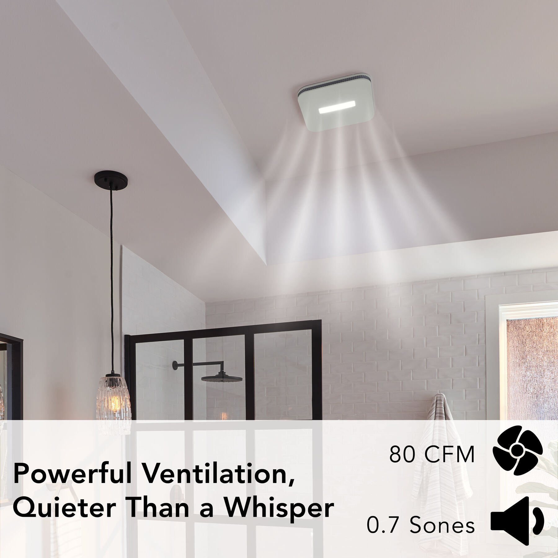 Roomside CleanCover 80 CFM 0.7 Sone Exhaust Fan with LED Light AER80LK