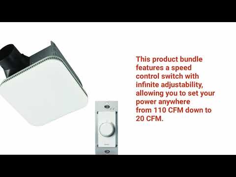 NuTone Roomside 110 CFM, 1 Sone Fan, CleanCover with Infinitely Adjustable Speed Control Switch AERN110KA