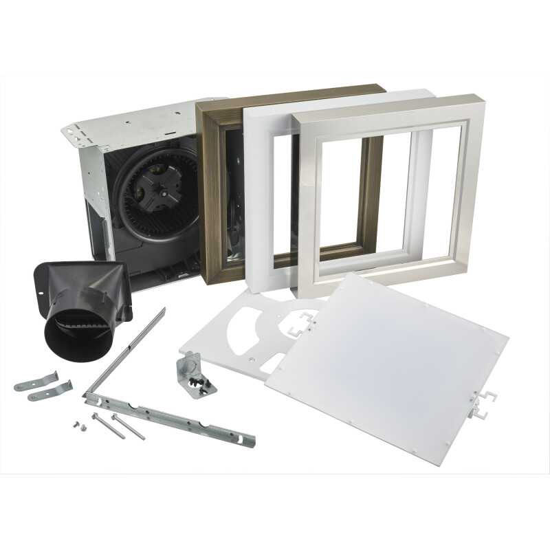 NuTone Roomside 110 CFM Decorative Ventilation Fan with LED Light with Trim Kit, 1.5 sones, AERN110LTK