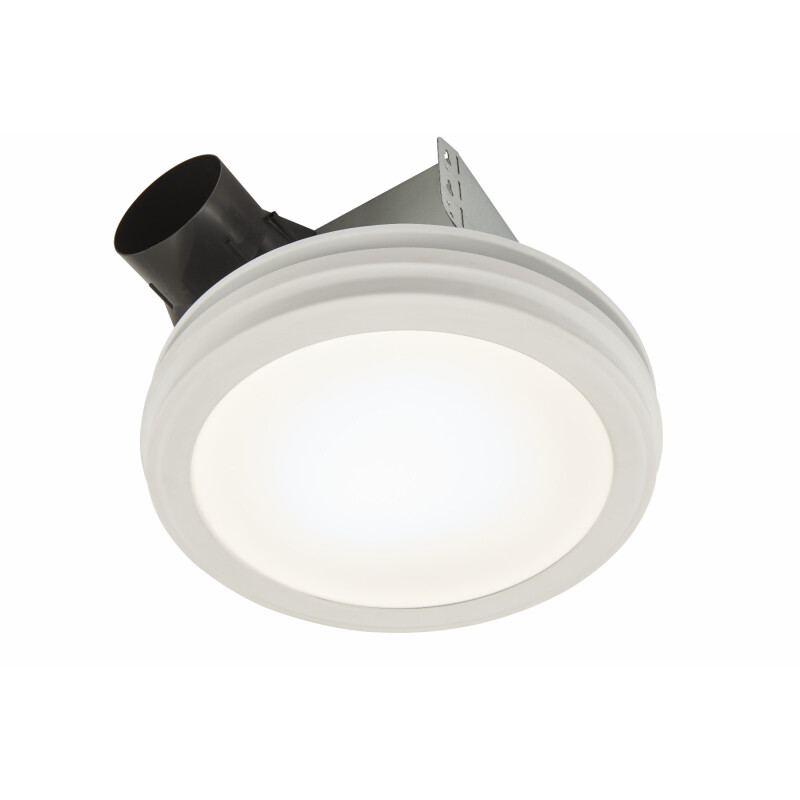 NuTone Roomside 110 CFM Humidity Sensing Decorative Ventilation Fan with Round Flat Panel LED Light AERN110SLW