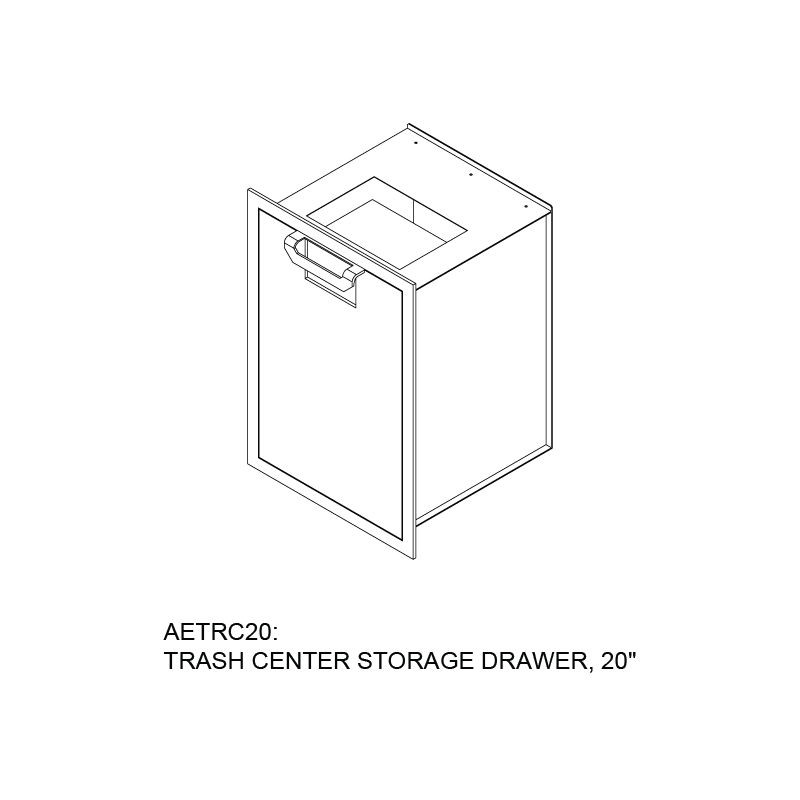 20″ Aspire Trash Storage Drawer AETRC20PK