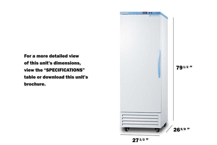 Performance Series upright frost-free Pharma-Vac freezer AFS17PVLHD