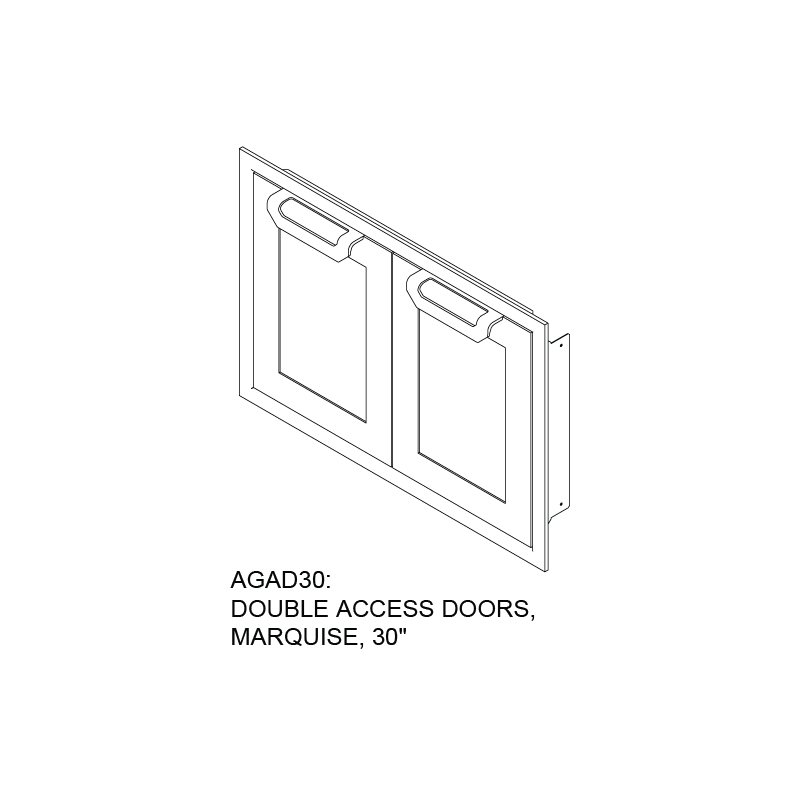 30" Outdoor Double Access Doors AGAD30BG