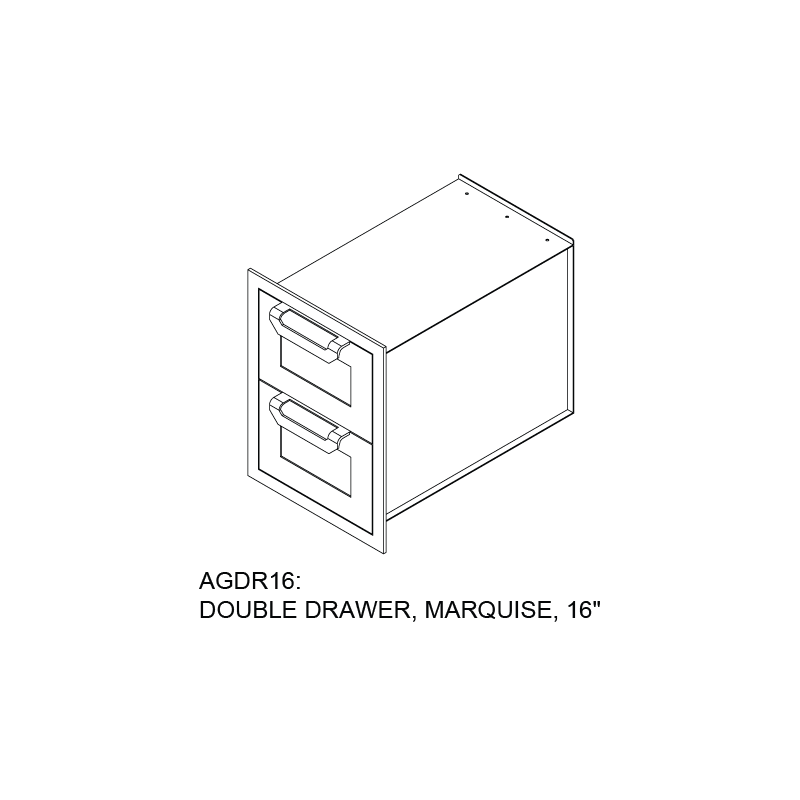 16" Outdoor Double Storage Drawers AGDR16TQ