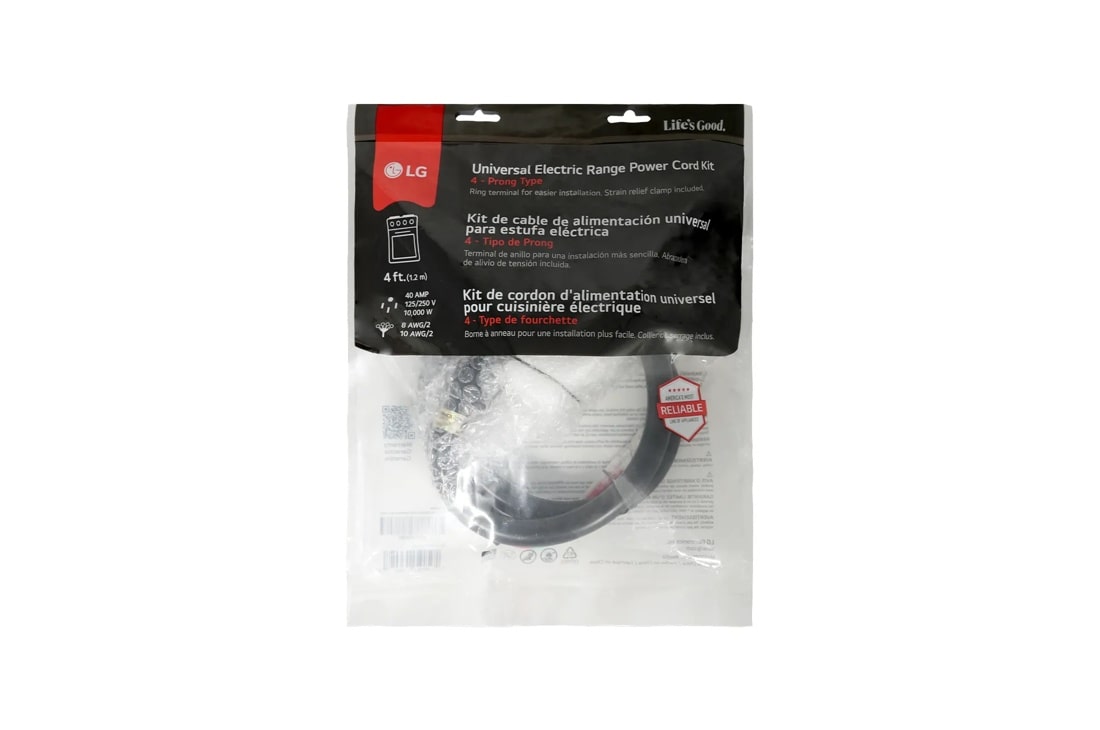 Accessories Universal Range Power Cord 40 Amp 4 Wire AGF04191001