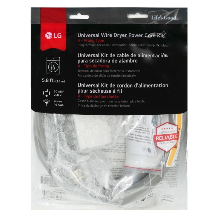 Accessories Universal Dryer Power Cord 30 Amp 4 Wire AGF30514305