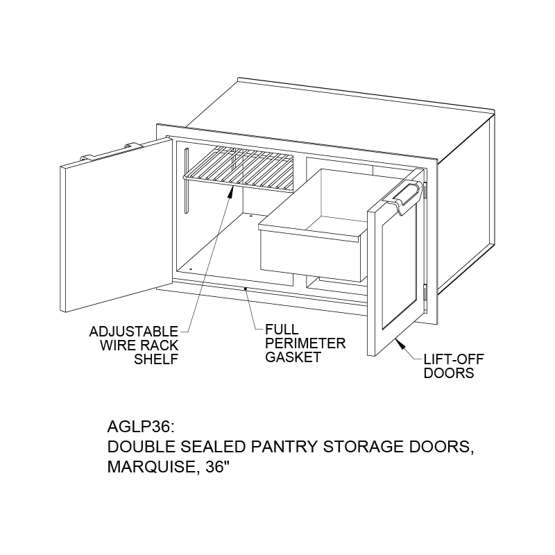 36" Outdoor Double Sealed Pantry AGLP36RD