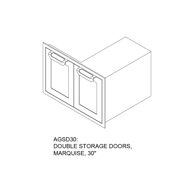 30" Outdoor Double Storage Doors AGSD30YW