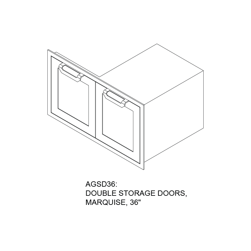 36" Outdoor Double Storage Doors AGSD36BU