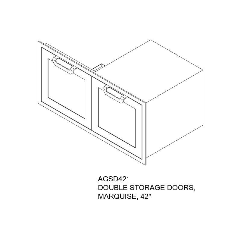 42" Outdoor Double Storage Doors - AGSD Series AGSD42YW