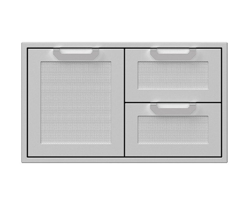 Double Drawer and Storage Door Combination w/ Marquise accent panel AGSDR36