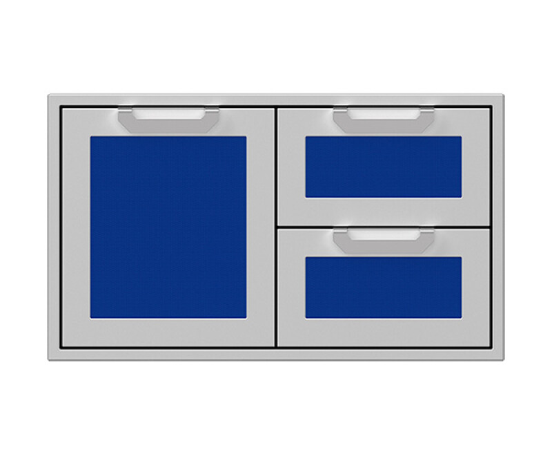 Double Drawer and Storage Door Combination w/ Marquise accent panel AGSDR36BU