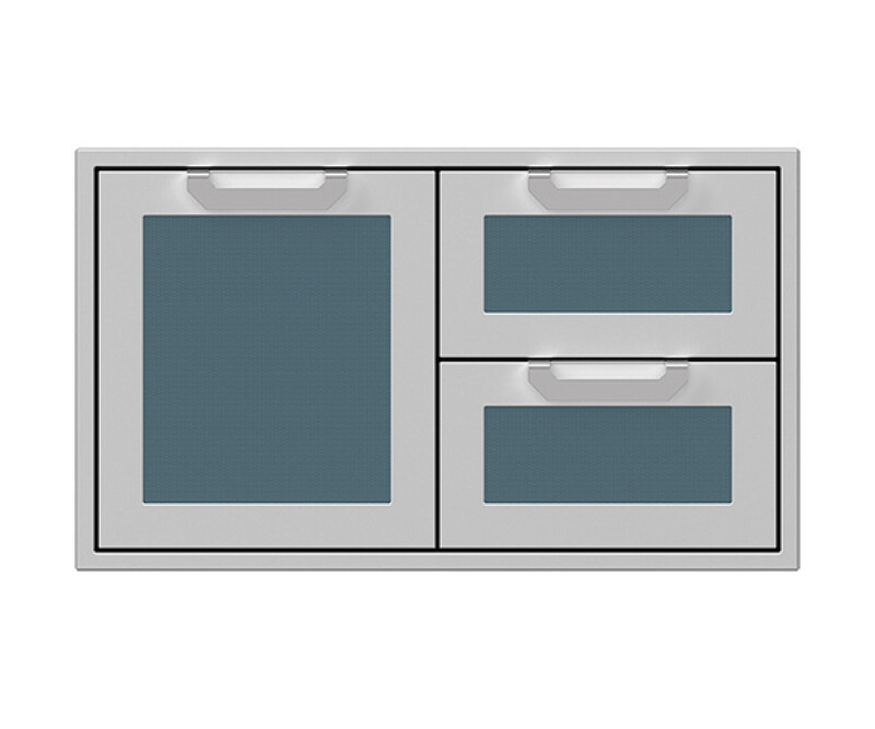 Double Drawer and Storage Door Combination w/ Marquise accent panel AGSDR36GG